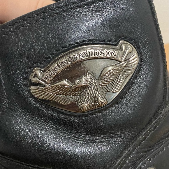 Harley Davidson Womens Black Lace Up Motorcycle Boots - Picture 5 of 13